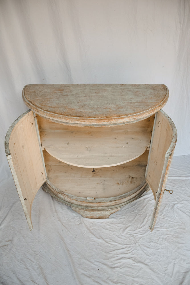 Italian Painted Demi Lune Cabinet