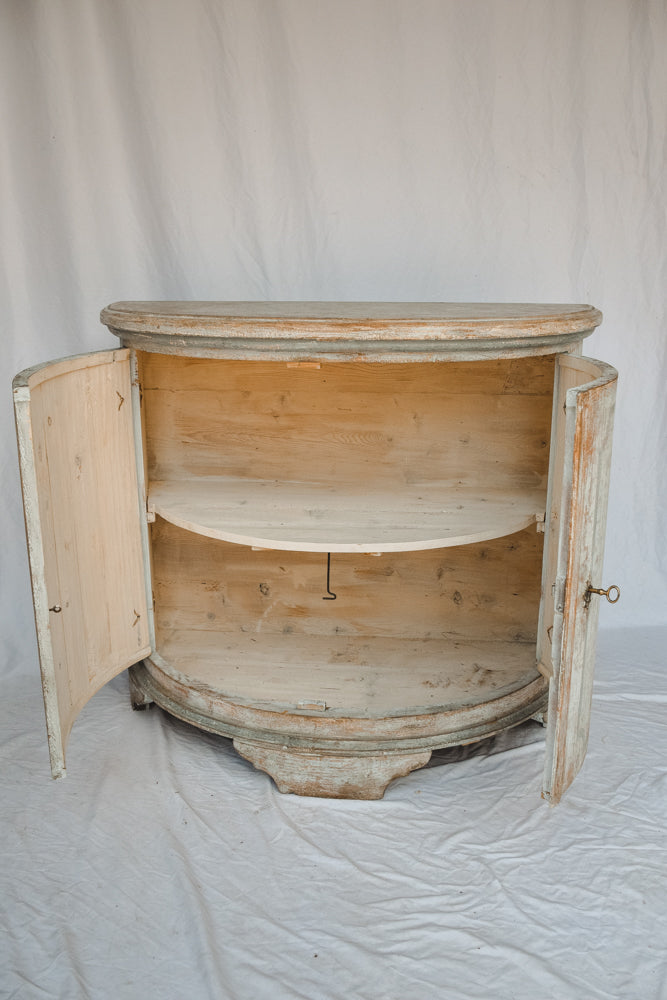 Italian Painted Demi Lune Cabinet