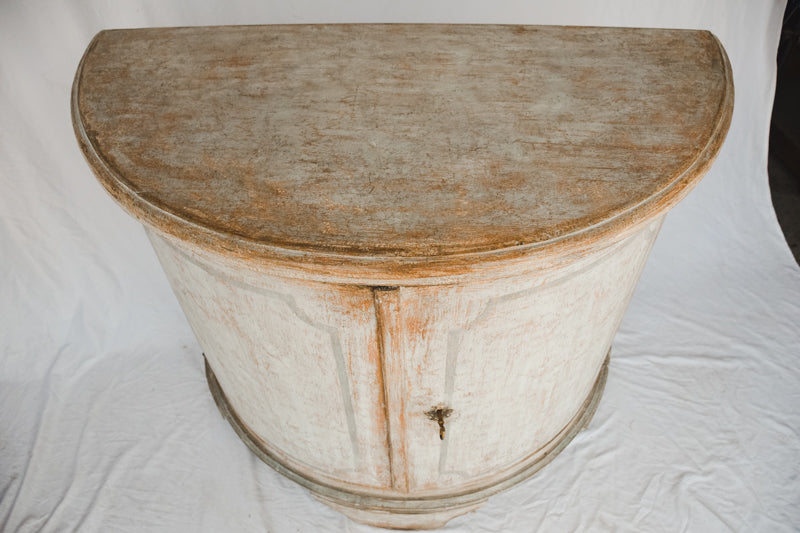 Italian Painted Demi Lune Cabinet