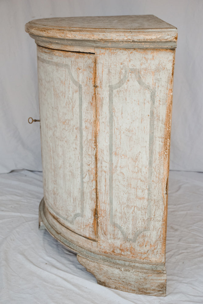 Italian Painted Demi Lune Cabinet