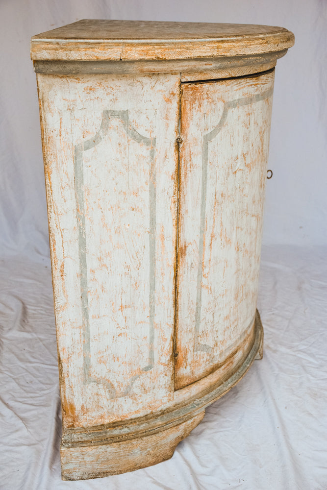 Italian Painted Demi Lune Cabinet