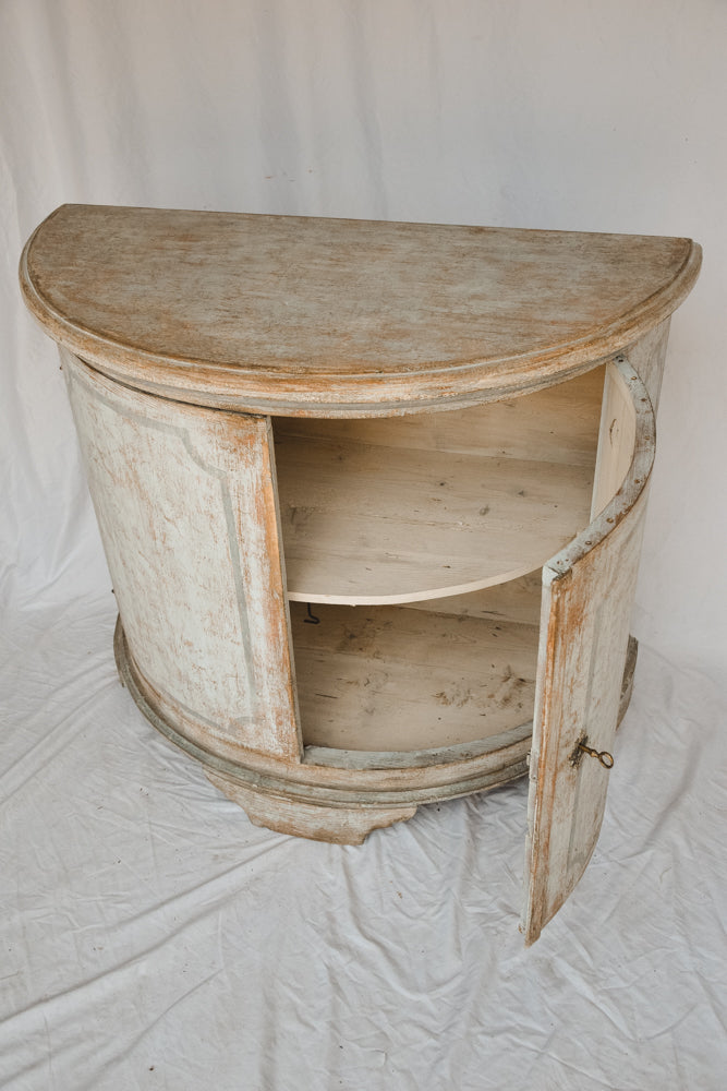 Italian Painted Demi Lune Cabinet