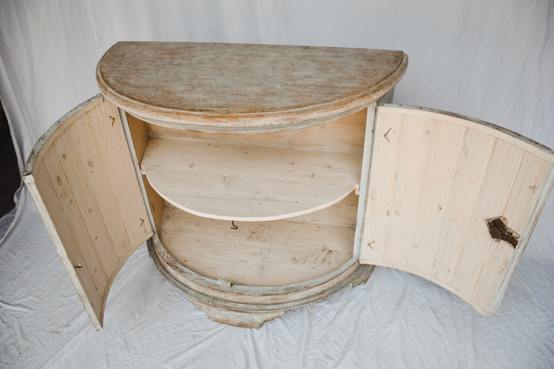 Italian Painted Demi Lune Cabinet