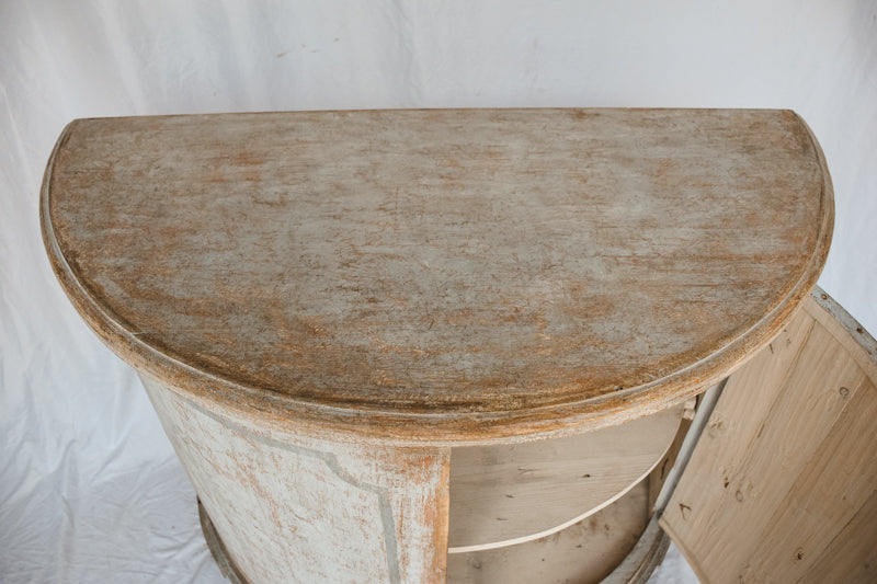 Italian Painted Demi Lune Cabinet