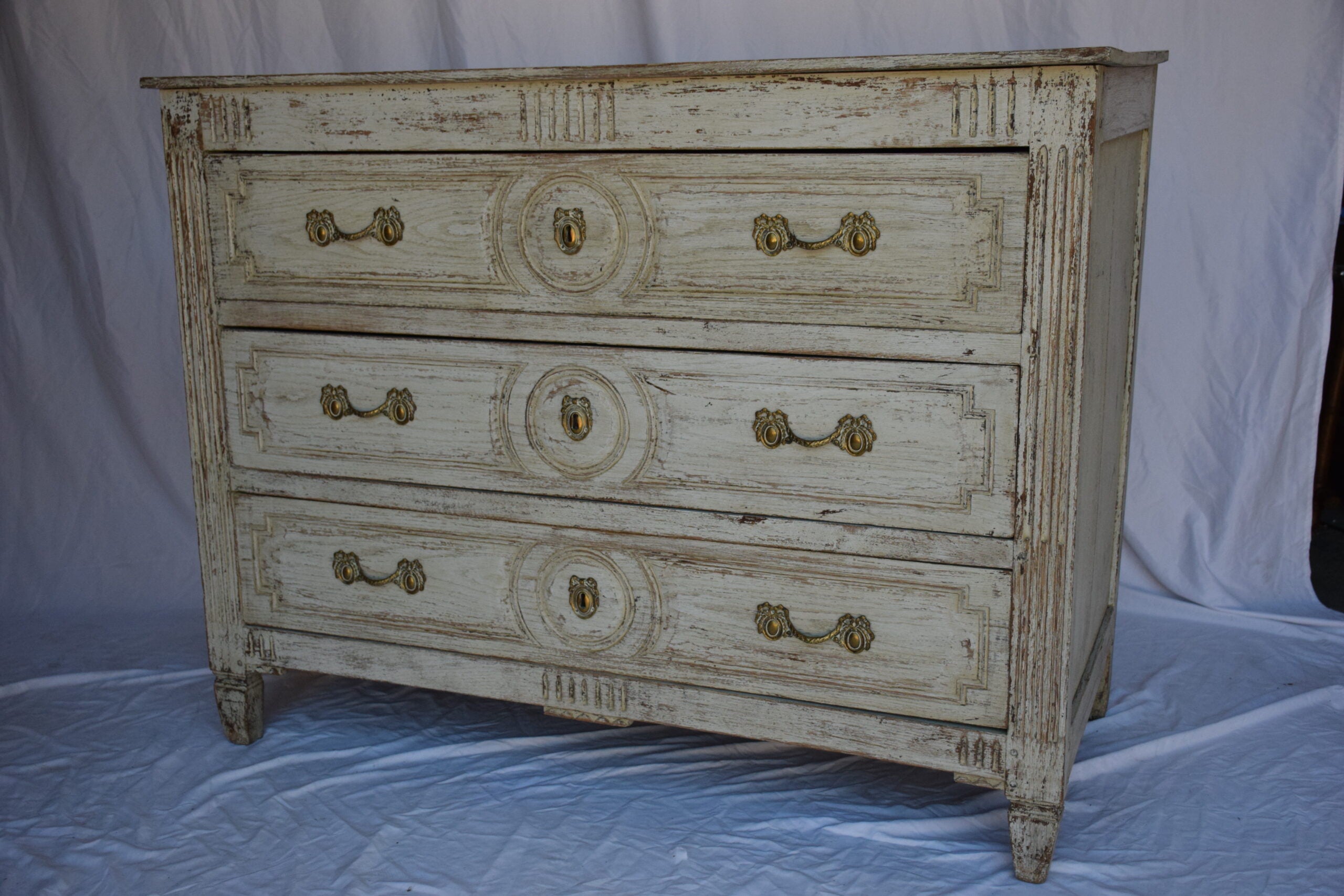 19th C. Louis XVI Painted Commode