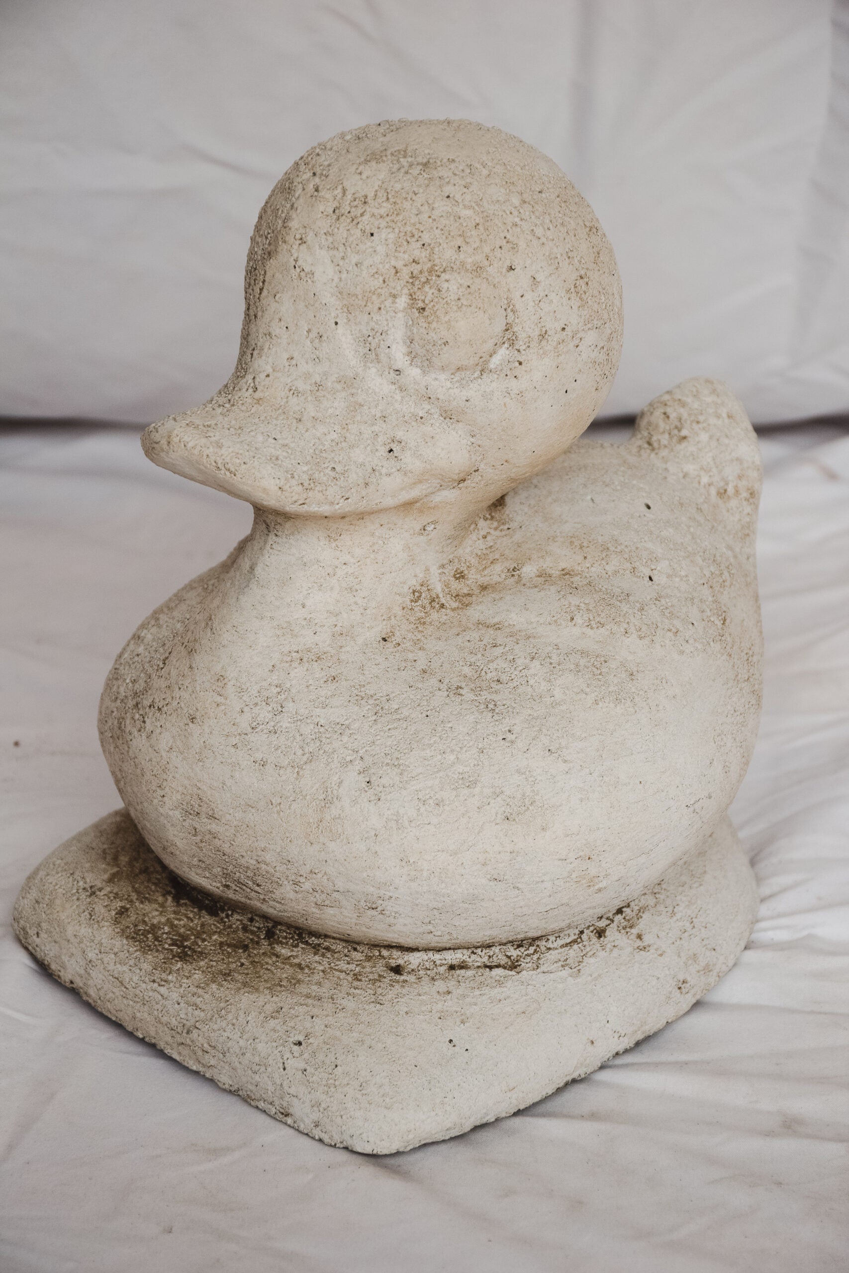 Vintage Concrete Duck Figure