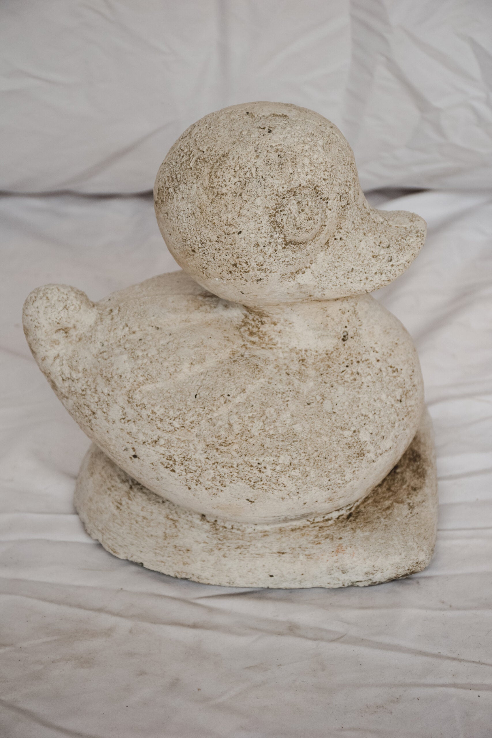 Vintage Concrete Duck Figure