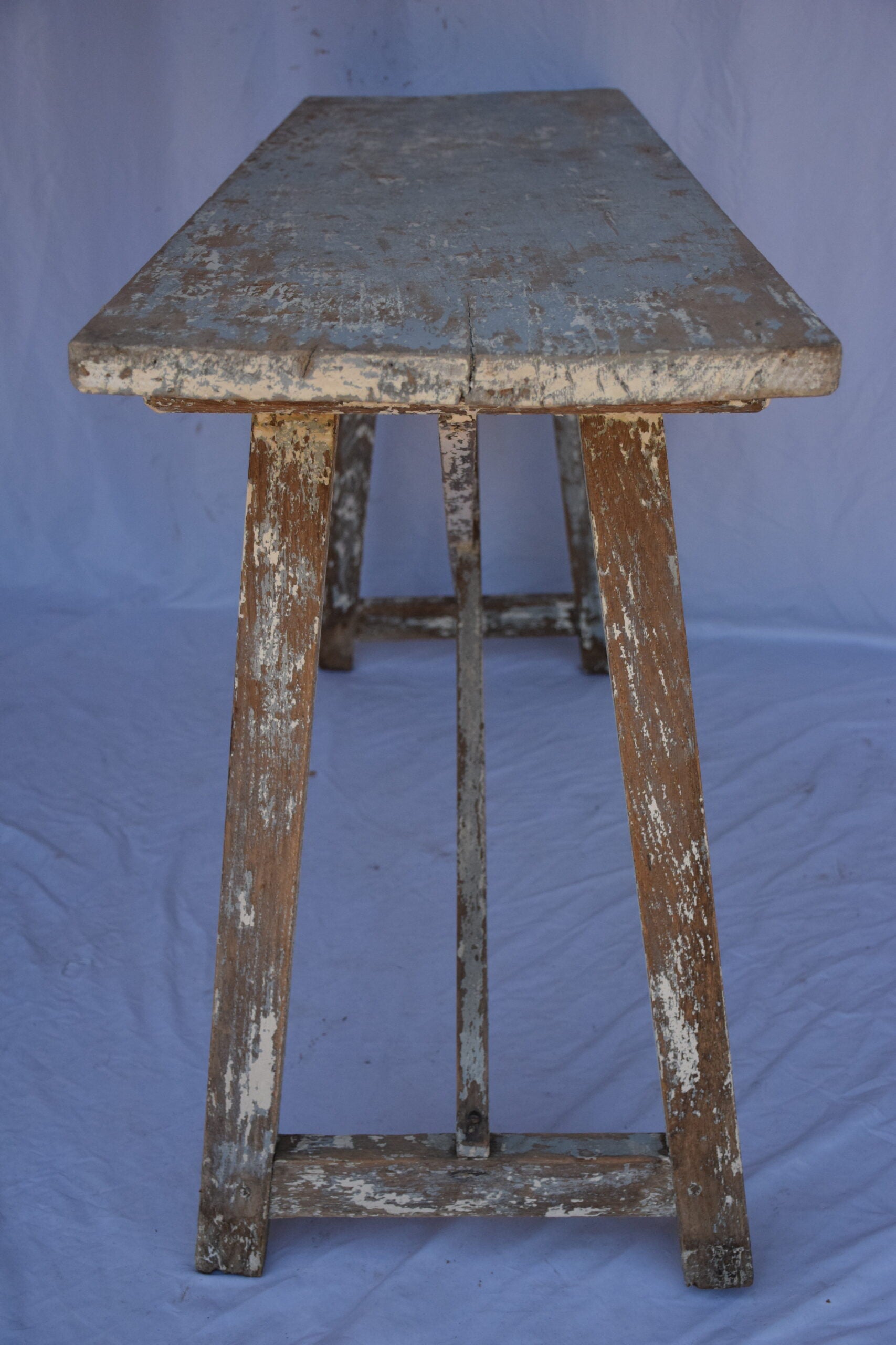 Italian Single Slab Trestle Console Table