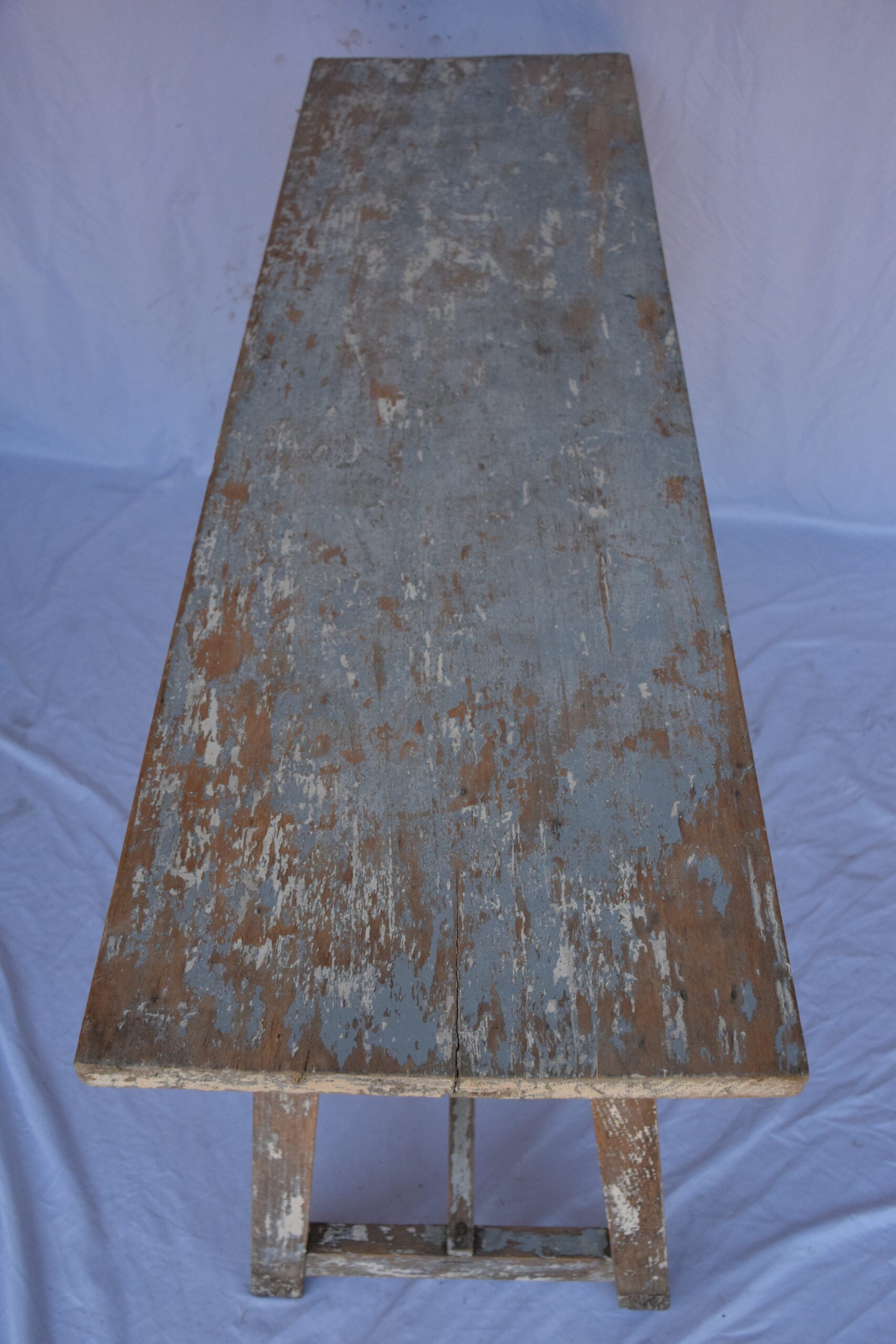 Italian Single Slab Trestle Console Table