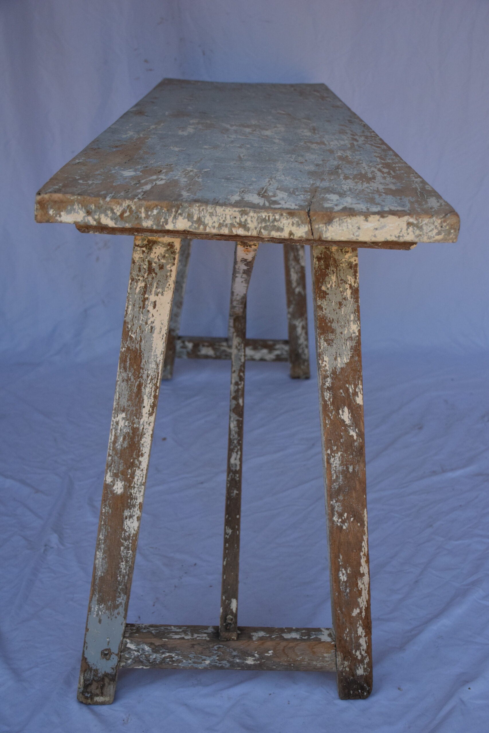 Italian Single Slab Trestle Console Table