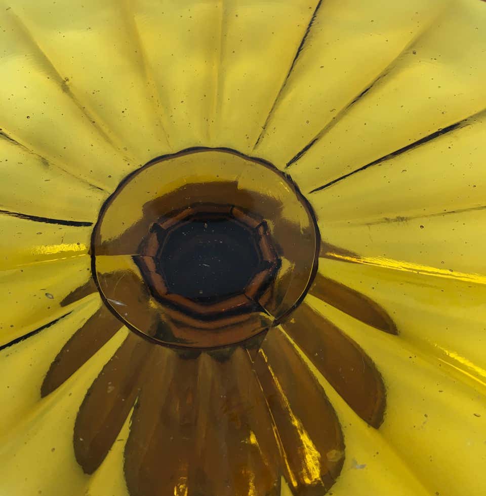 Amber Cut Glass Patisserie Stand