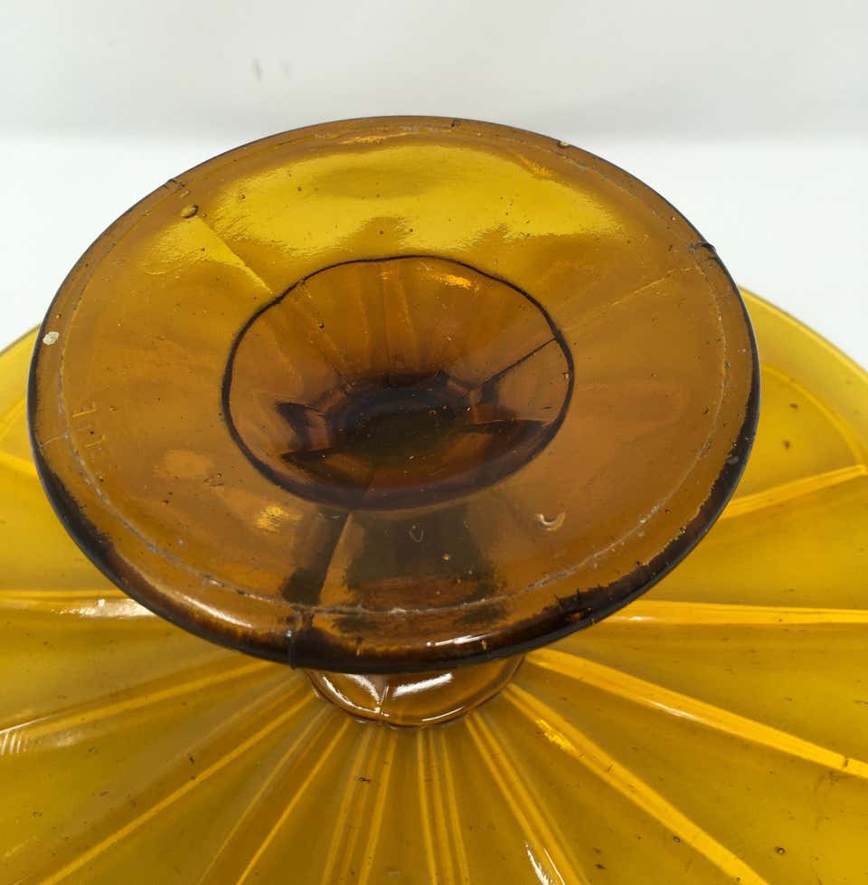 Amber Cut Glass Patisserie Stand