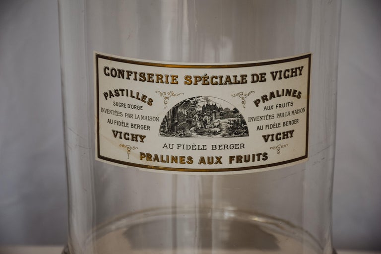 Large French Bon Bon Jar with Lid