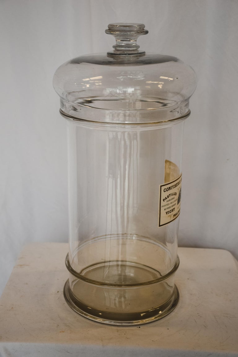 Large French Bon Bon Jar with Lid