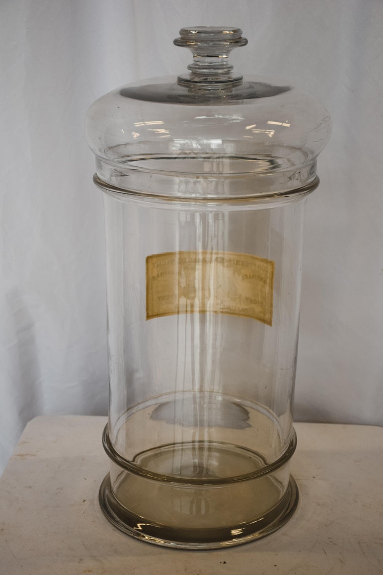 Large French Bon Bon Jar with Lid