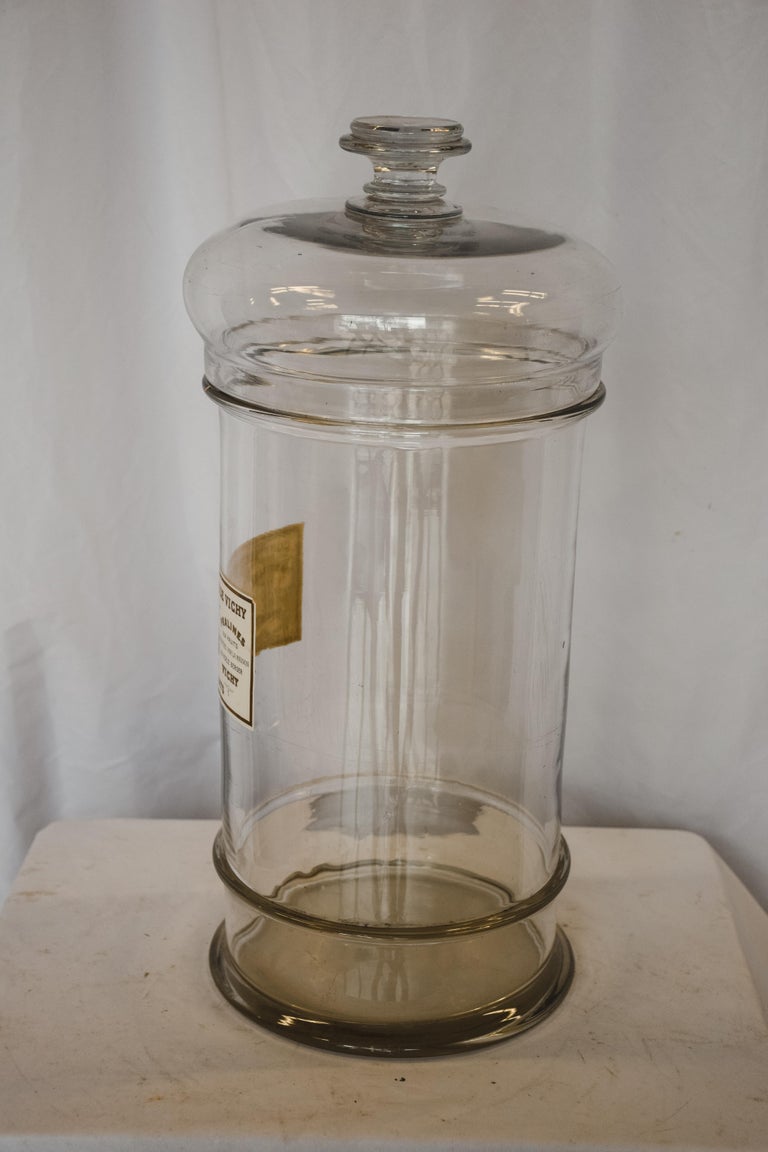 Large French Bon Bon Jar with Lid