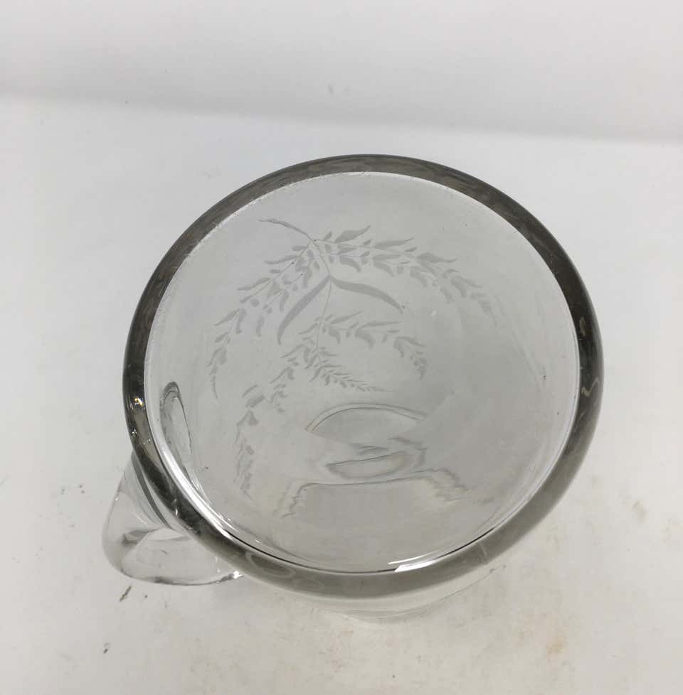 19th Century Etched Glass Pitcher