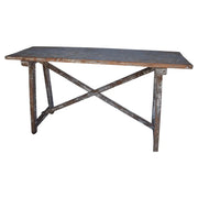 Italian Single Slab Trestle Console Table