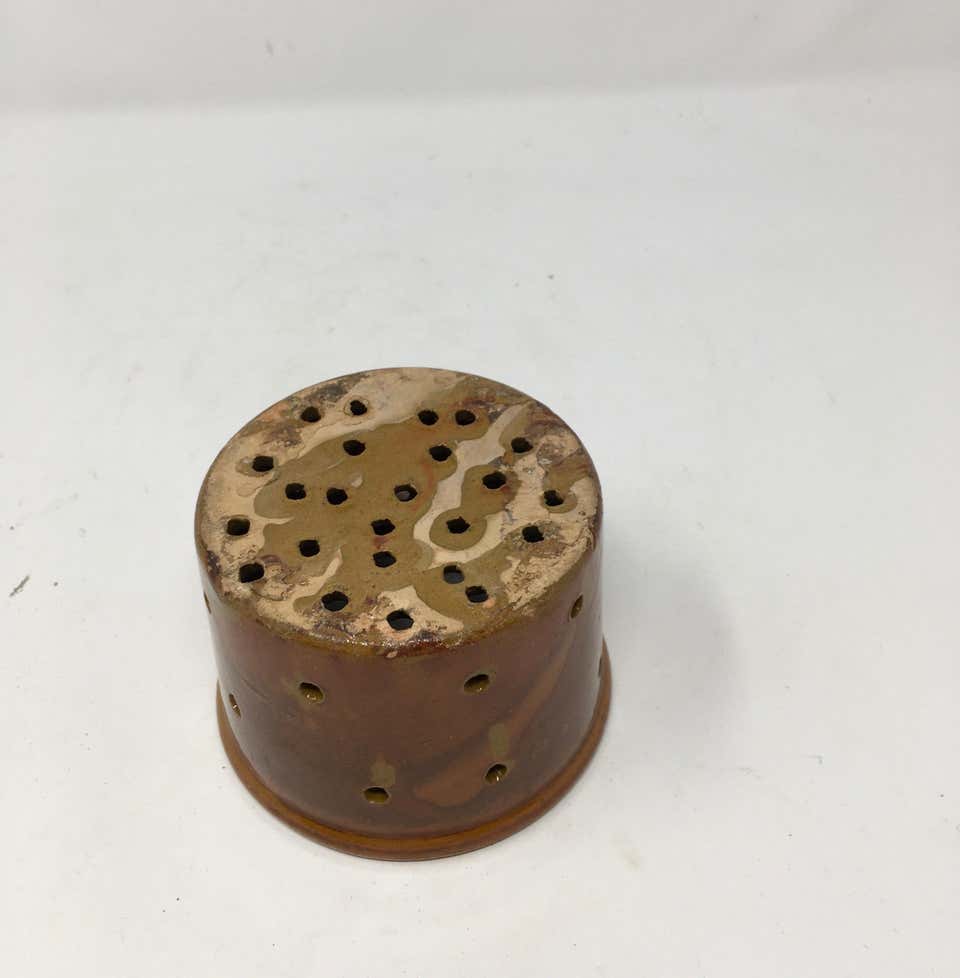Antique French Terracotta Glazed Cheese Mould or Cheese Strainer