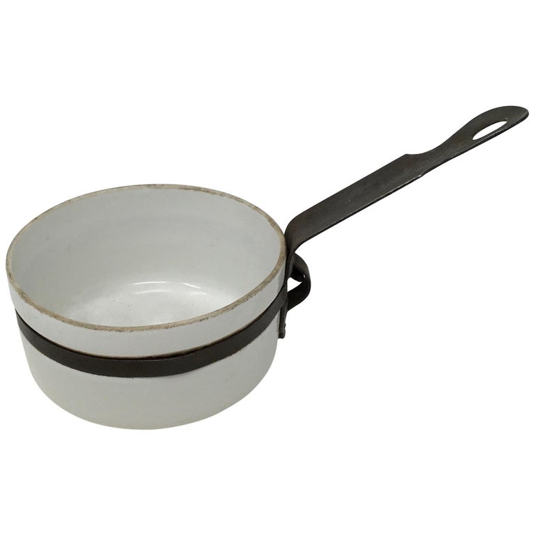 Small Porcelain and Metal Sauce Pan