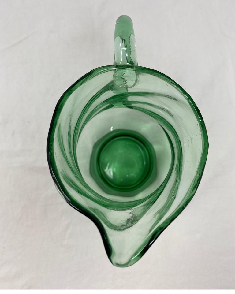 French Green Crystal Pitcher
