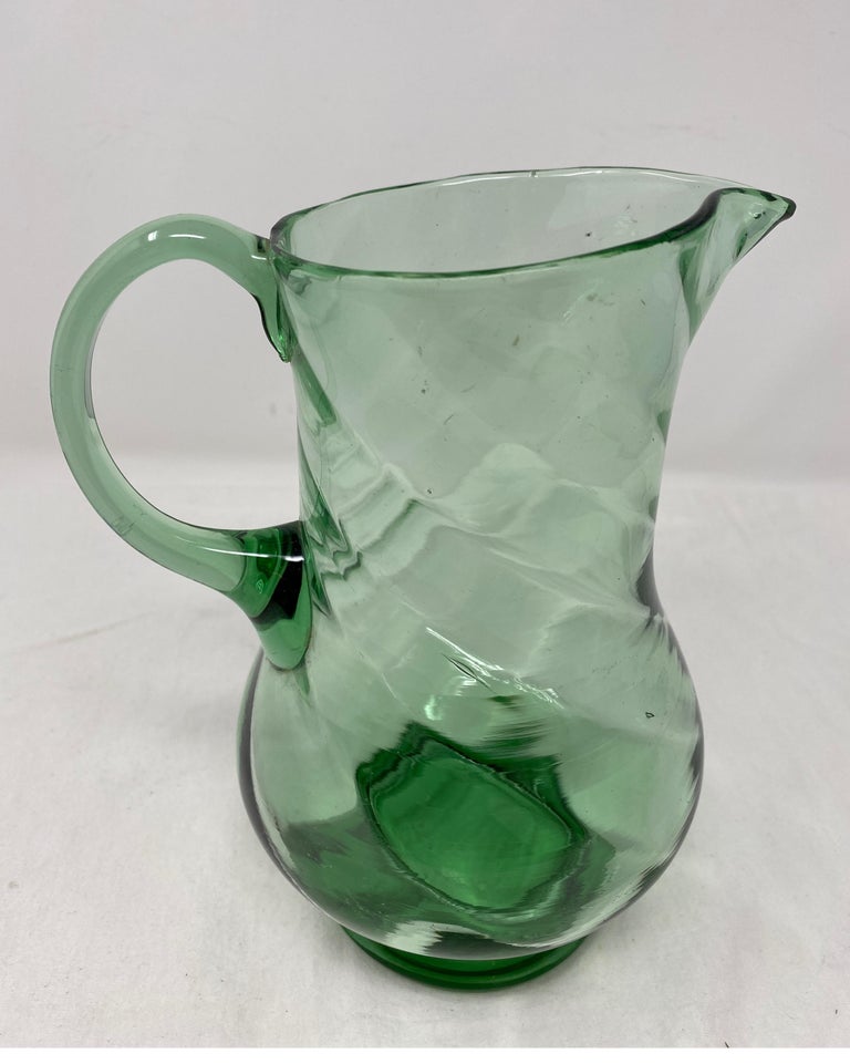 French Green Crystal Pitcher