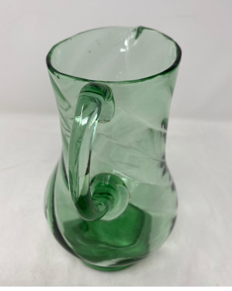French Green Crystal Pitcher