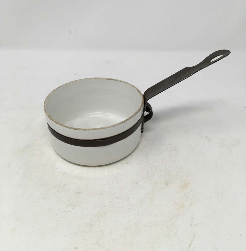 Small Porcelain and Metal Sauce Pan