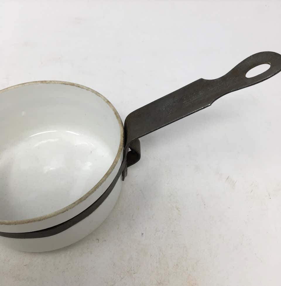 Small Porcelain and Metal Sauce Pan