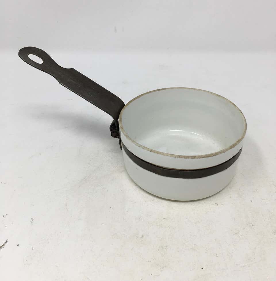 Small Porcelain and Metal Sauce Pan