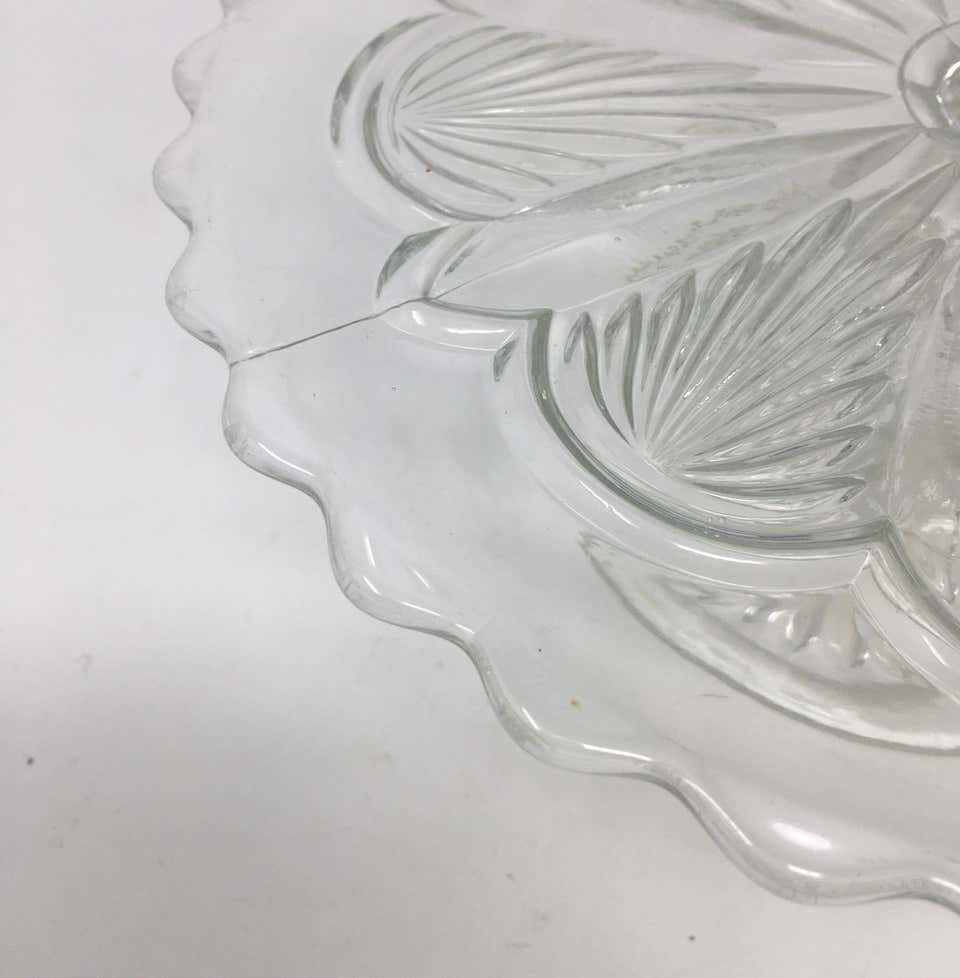 Antique Pedestal Glass Cake Patisserie Stand