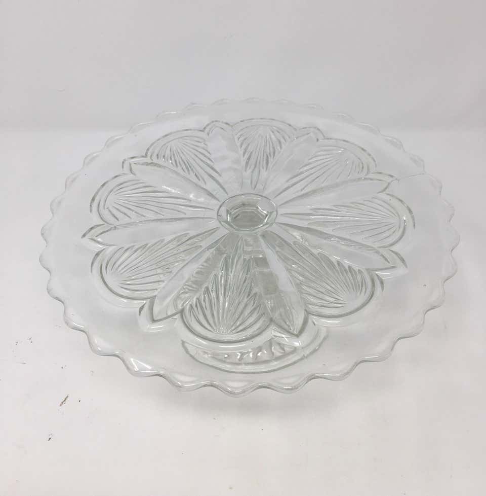 Antique Pedestal Glass Cake Patisserie Stand