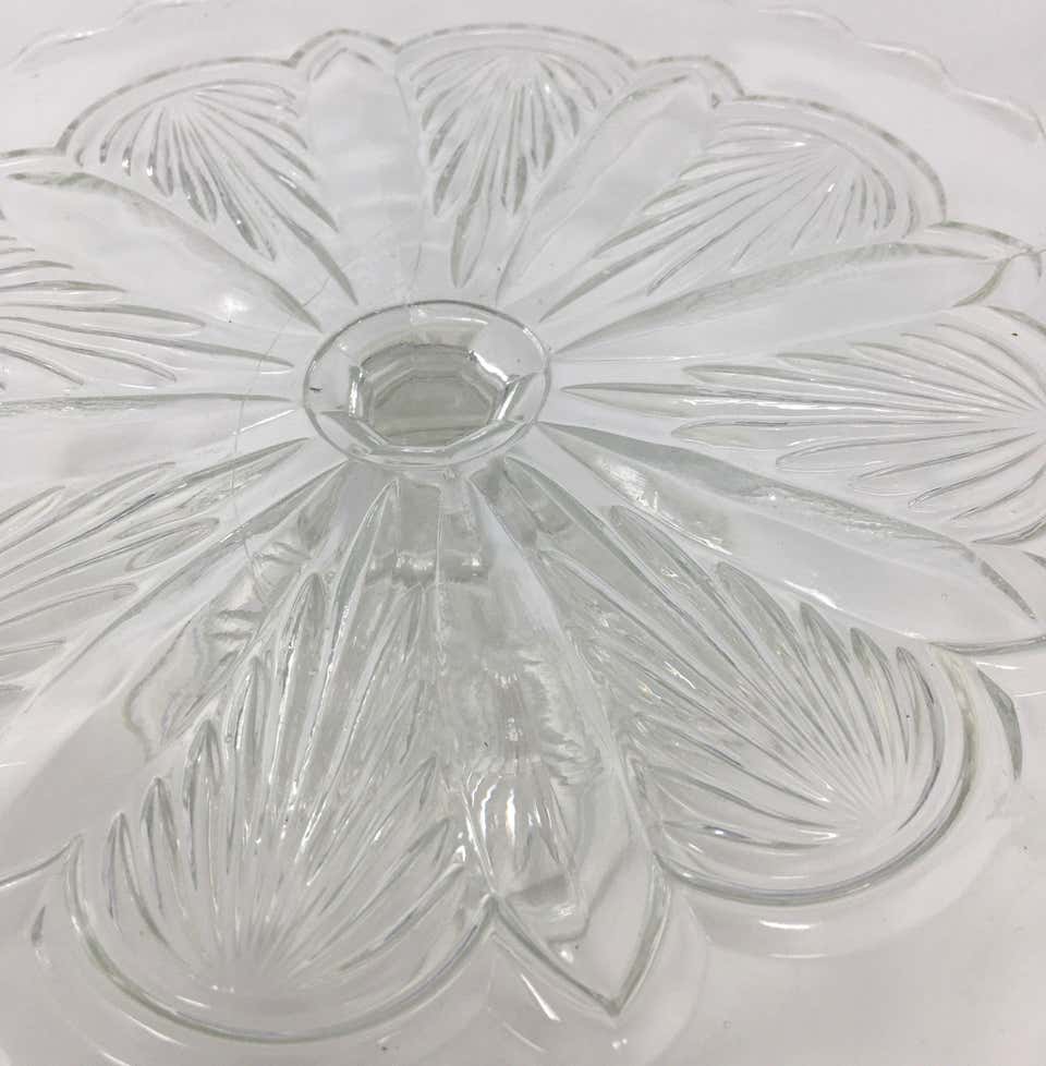 Antique Pedestal Glass Cake Patisserie Stand
