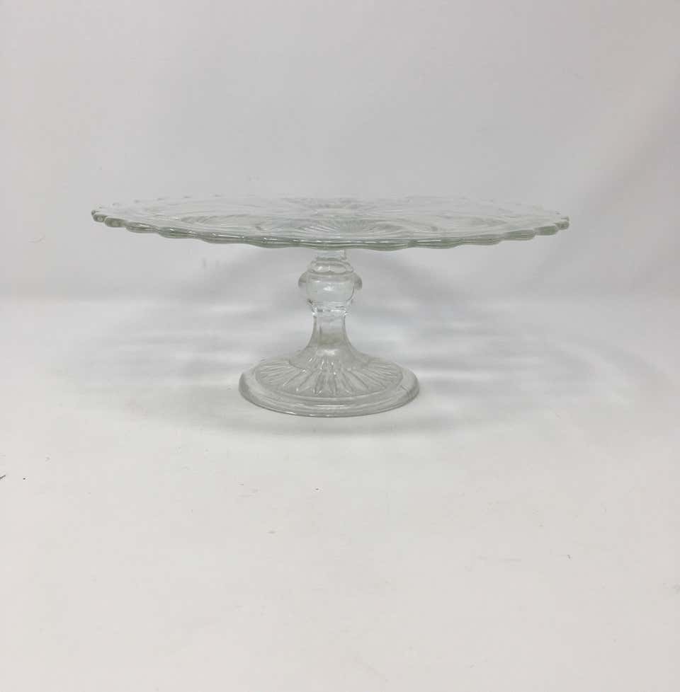 Antique Pedestal Glass Cake Patisserie Stand