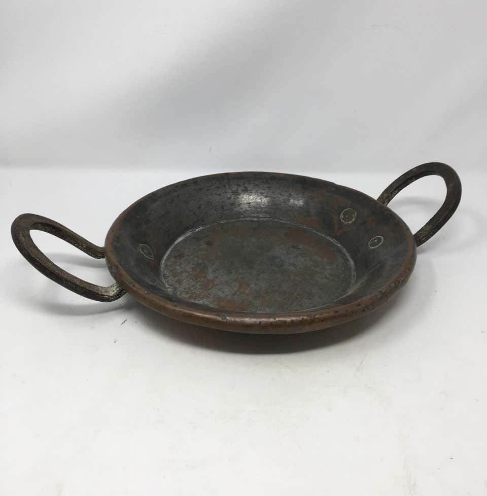 Round Copper Pot with Handles