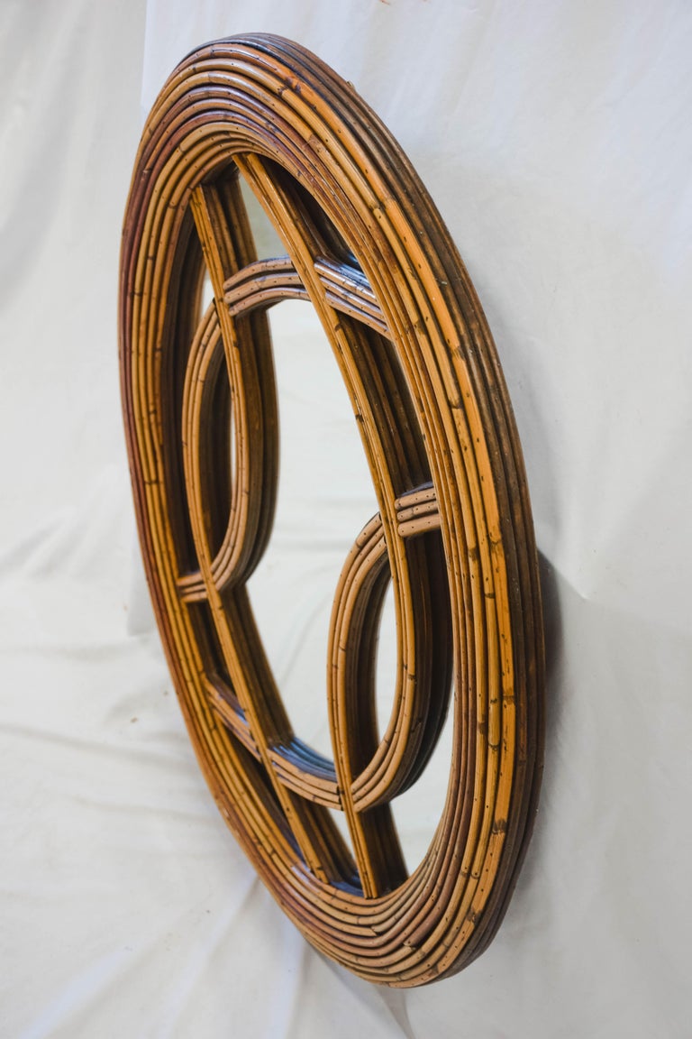 Mid Century Rattan Mirror
