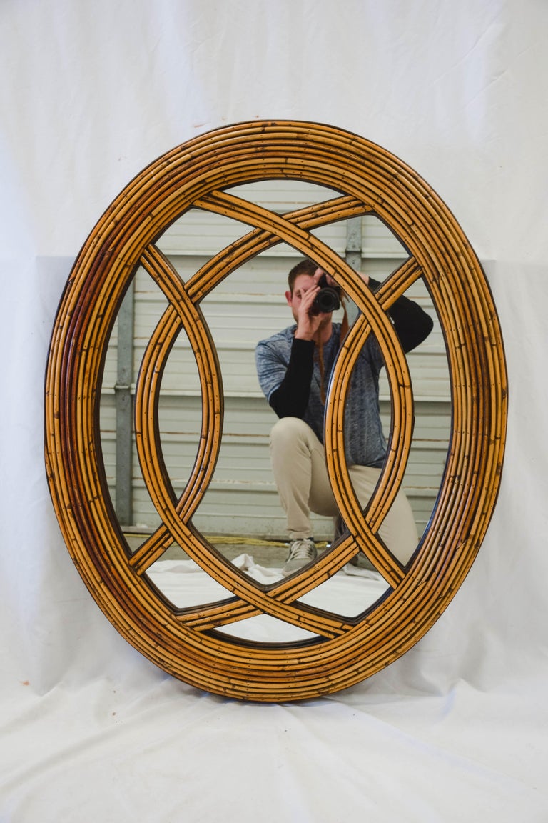Mid Century Rattan Mirror