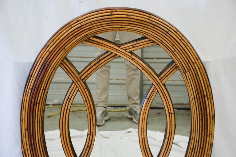 Mid Century Rattan Mirror