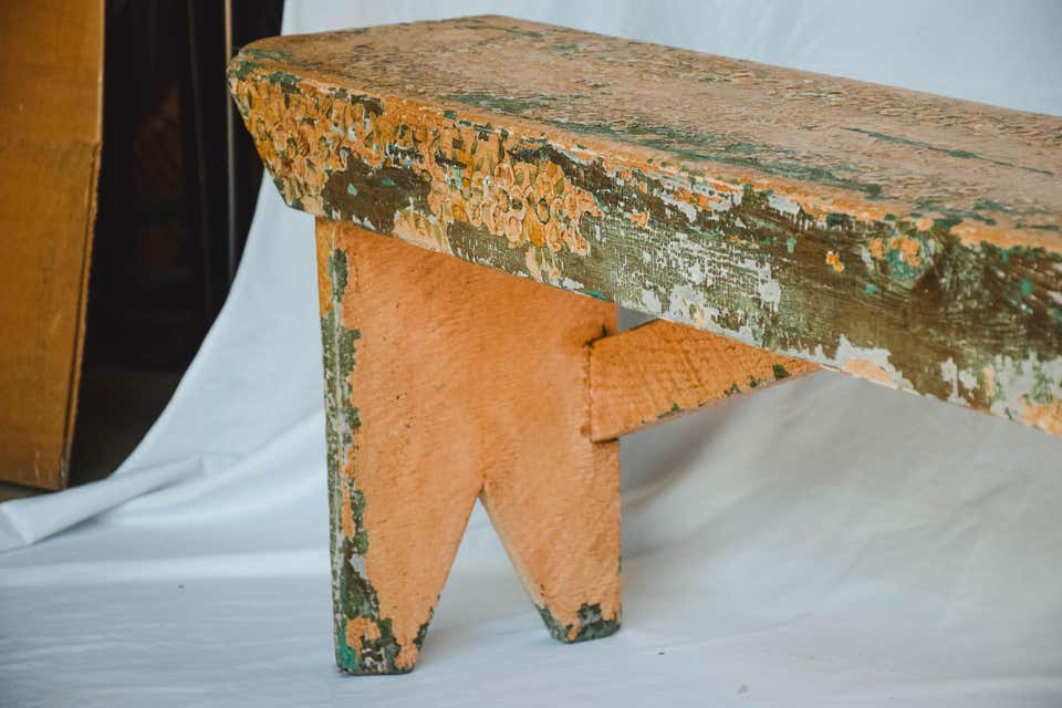 Rustic Painted Bench