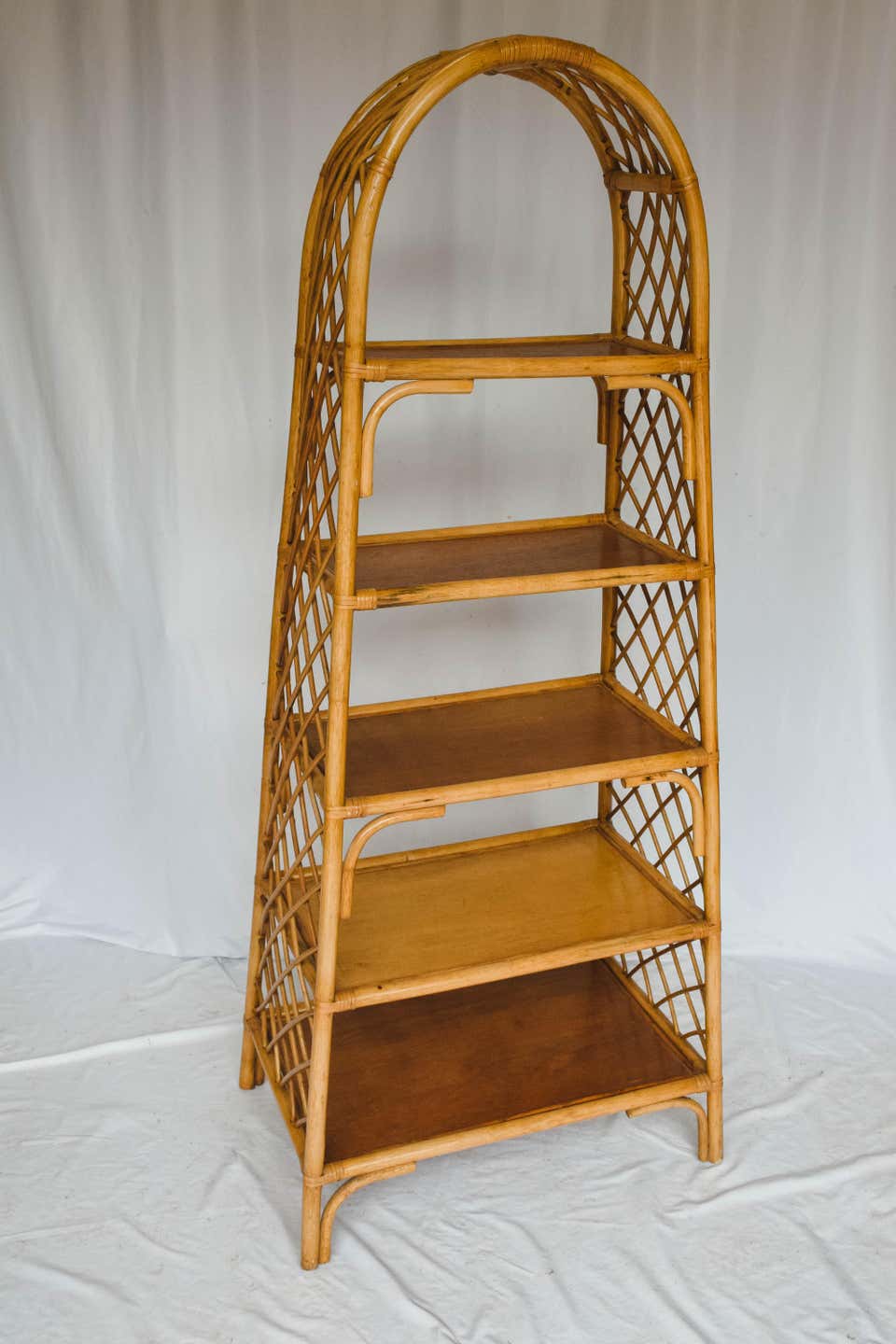 Mid Century Rattan Etagere