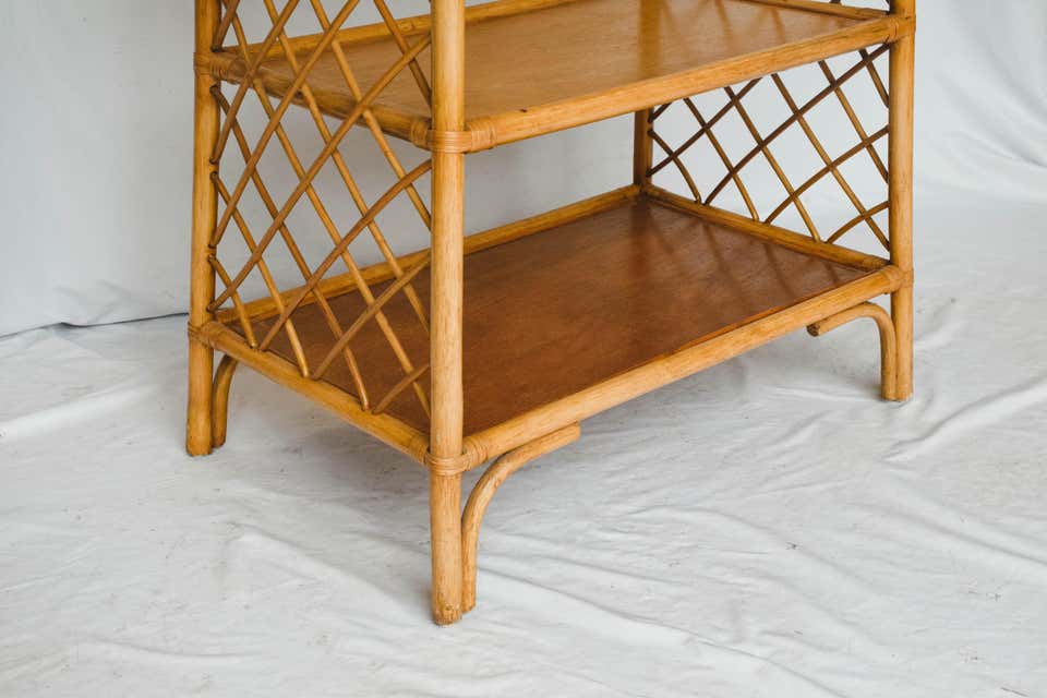 Mid Century Rattan Etagere