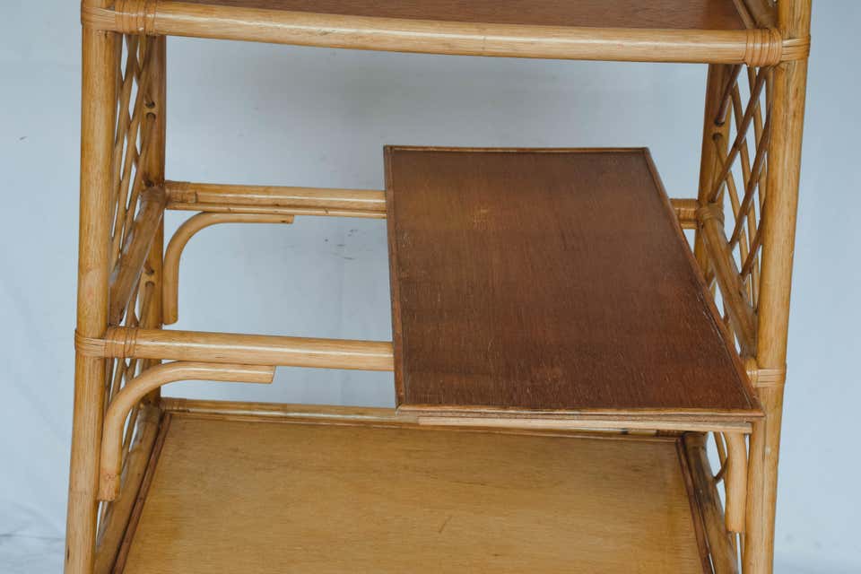 Mid Century Rattan Etagere