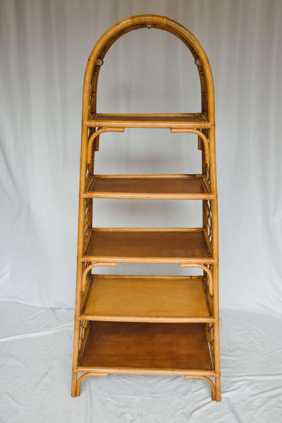 Mid Century Rattan Etagere