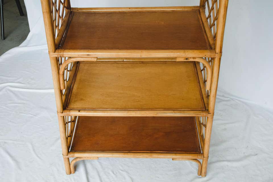 Mid Century Rattan Etagere