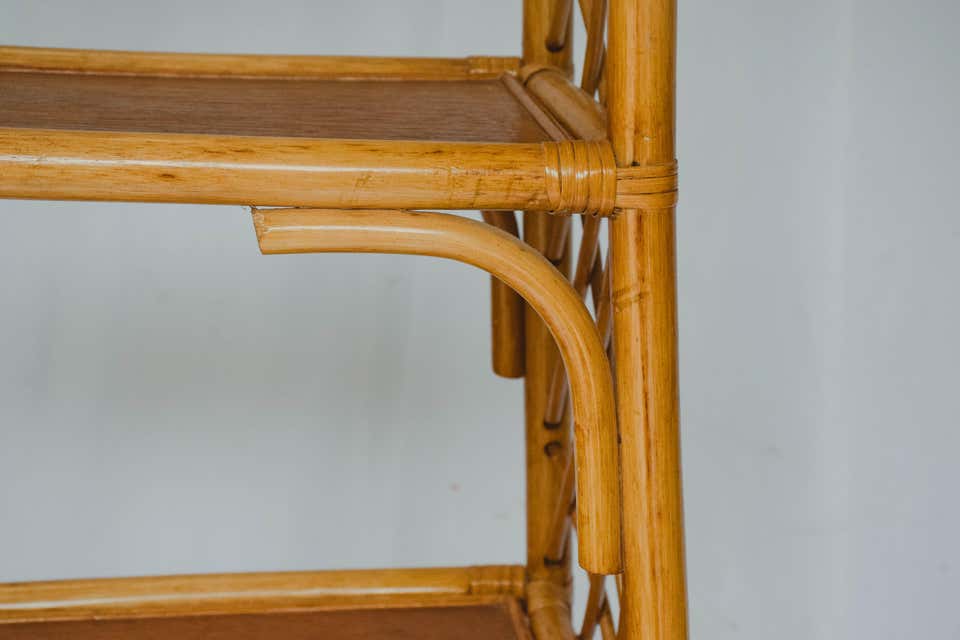Mid Century Rattan Etagere