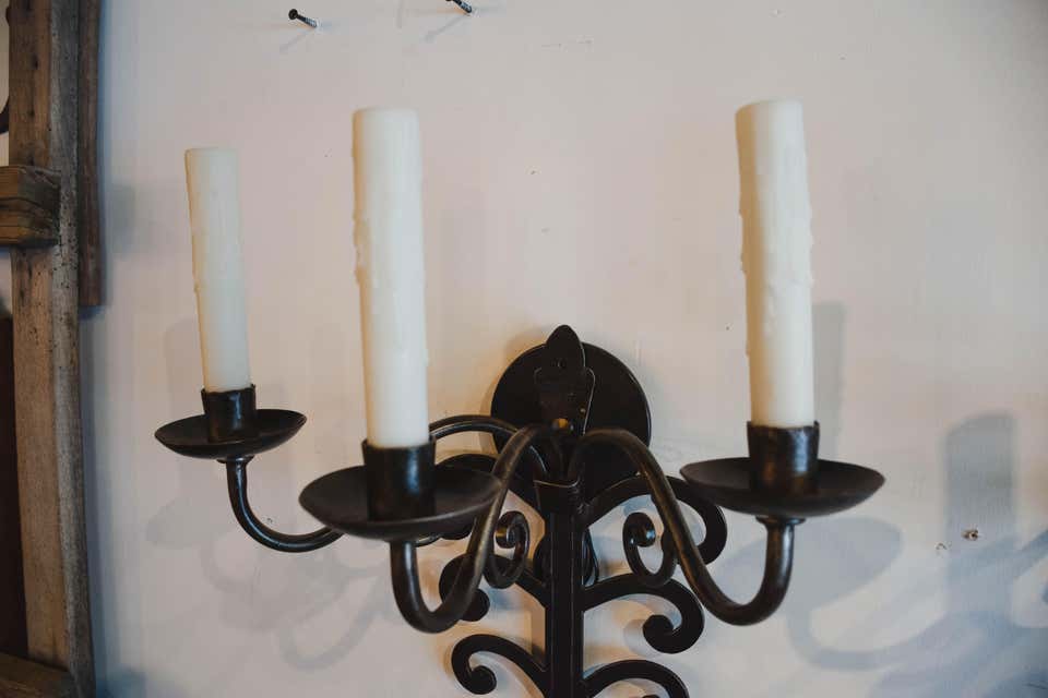 Pair of Late 19th Century Iron Sconces