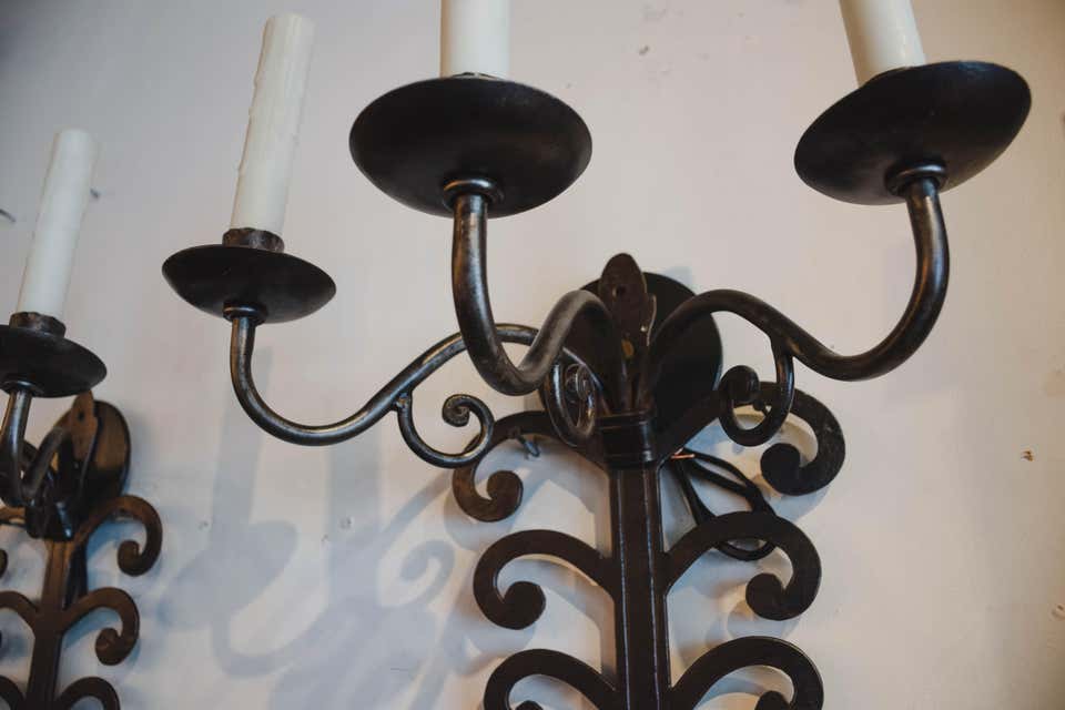 Pair of Late 19th Century Iron Sconces