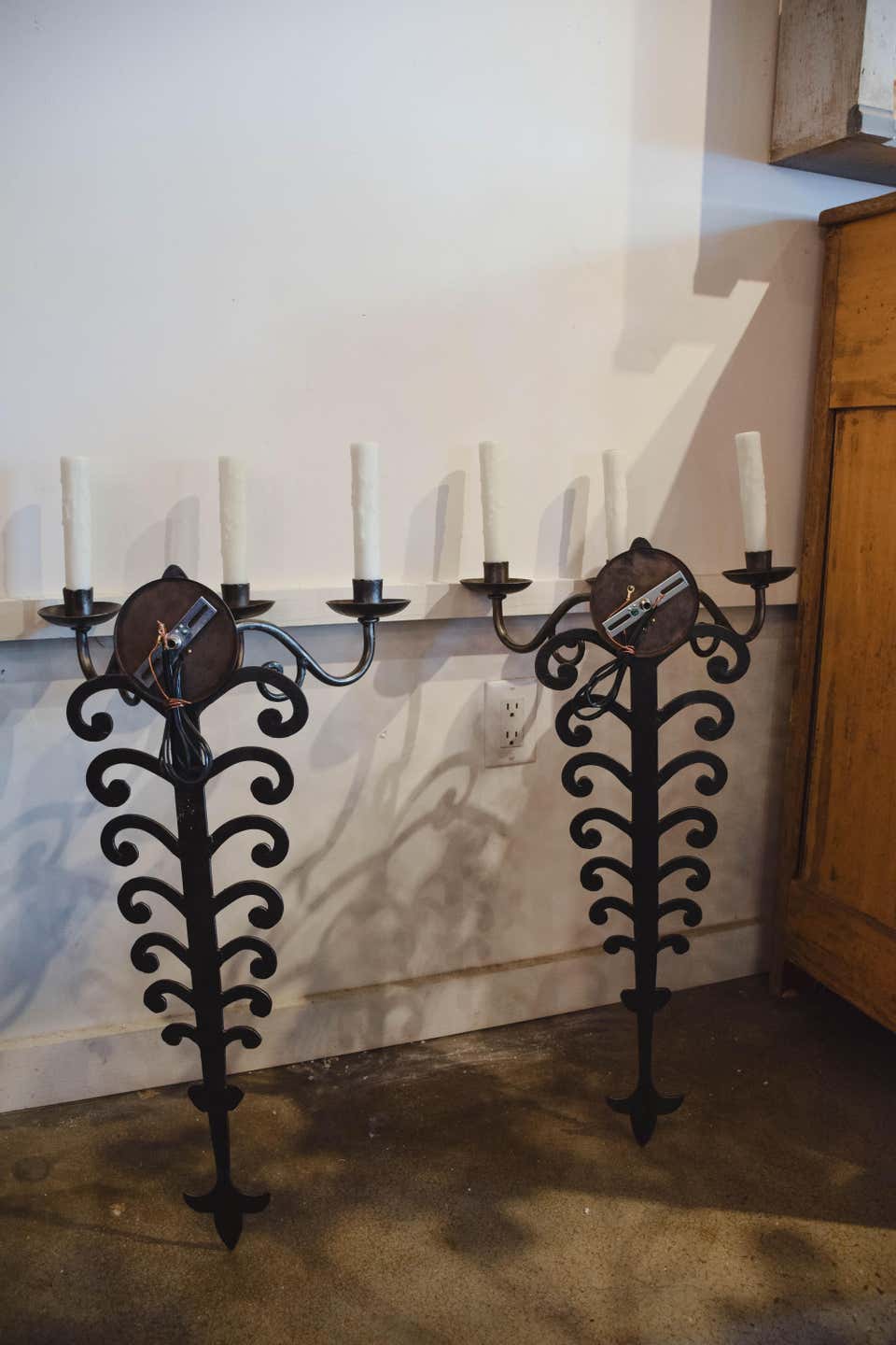 Pair of Late 19th Century Iron Sconces