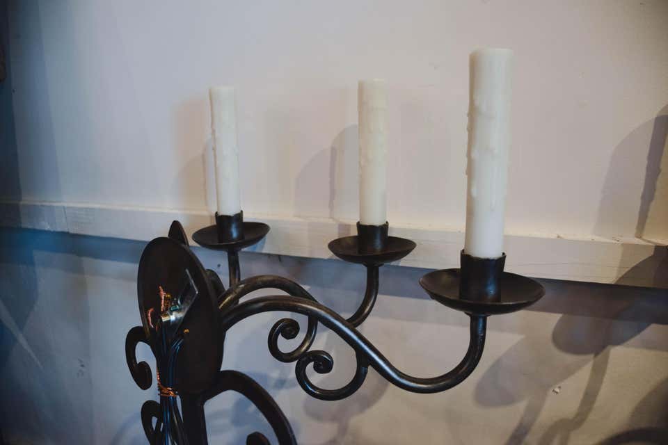 Pair of Late 19th Century Iron Sconces