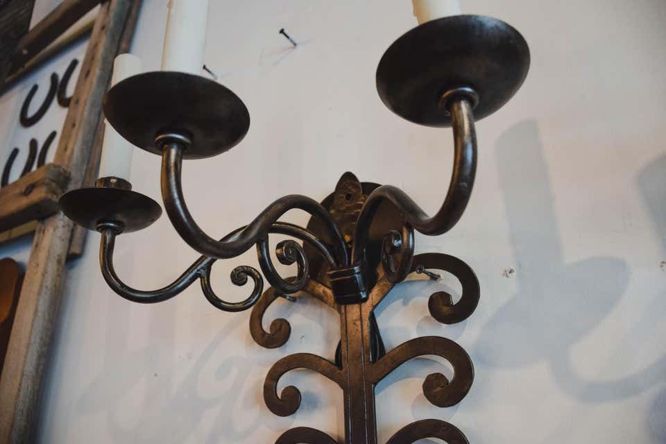 Pair of Late 19th Century Iron Sconces